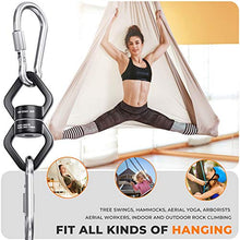 Load image into Gallery viewer, YARKOR Swing Swivel, Safety Rotational Device Hanging Accessory, 30KN 360 Rotational Device for Web Tree Swing, Rock Climbing, Hanging Hammock, Aerial Dance
