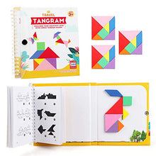 Load image into Gallery viewer, Vanmor Travel Tangram Puzzle - 3 Set of Magnetic Tangram with 240 Solution - Montessori Shape Pattern Blocks Jigsaw Road Trip Games IQ Book Educational Toy Brain Teaser Gift for Kids Adults Challenge
