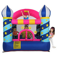 LOPJGH Stars Inflatable Jumping Castle,Bounce House with Blower,Kids Bouncer Family Backyard Bouncy Castle,Durable Sewn with Extra Thick Material (Blue, 88.58 x 86.61 x 84.65 inches)