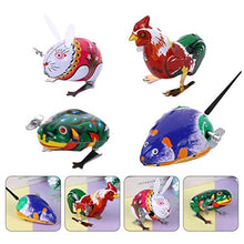 Load image into Gallery viewer, Toyvian 4 Pcs Wind Up Toys for Kids, Funny Clockwork Playthings Set Metal Jumping Frog, Mouse, Rabbit, Cock Toy Animal Party Favors Great Gifts Birthday Prizes Goodie Bags Pinatas Filler
