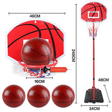 Load image into Gallery viewer, WYZDQ Kids Adjustable Basketball Hoop Set, Kids Basketball Stand with Net and Ball Outdoor Indoor Sport Game Play Set for 3 Years Old and Up Baby Sports,170cm
