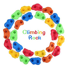 Load image into Gallery viewer, BIGLUFU 25 Pack Climbing Rock for Kids, Climbing Holds Set with 6 Ratchet Straps, 11FT Long Climb Rope, A Full Sets of Mounting Screws, All-in-One Kids Play Sets for Indoor and Outdoor

