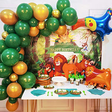 Load image into Gallery viewer, 198 PCS Lion Birthday Party Supplies Set- Cartoon Themed Tableware Plates Cups Napkins Cutlery Jungle Safari Animal Balloons Backdrop for Kids Photo Props Baby Shower Decoration- Serves 16
