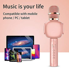 Load image into Gallery viewer, Microphone for Kids, Portable Handheld Wireless Bluetooth Karaoke Mic Machine for Home, Party and Birthday, Best Gifts Toys for Kids Girls Age 5 6 7 8 9 (Rose Gold)
