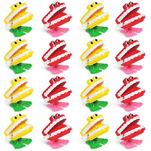 16 Pack Wind Up Teeth Walking Babbling Teeth Chattering Teeth for Party Favors Supplies Props for Halloween Gag Shows