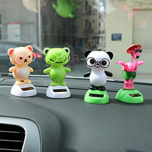 Load image into Gallery viewer, Zereff Solar Powered Cute Swinging Animals Car Ornament Dashboard Decoration Abs Bobble Head Flip Flap Bear Panda Frog Car-Styling - (Color Name: Panda)
