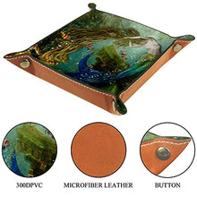 Load image into Gallery viewer, Dice Tray Mermaid Dice Rolling Tray Holder Storage Box for RPG D&amp;D Dice Tray and Table Games, Double Sided Folding Portable PU Leather
