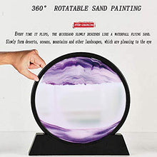 Load image into Gallery viewer, Muyan Moving Sand Art Picture Sandscapes in Motion Round Glass 3D Deep Sea Sand Art for Adult Kid Large Desktop Art Toys (Purple, 7 Inch)
