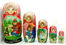 Load image into Gallery viewer, Frog Princess Russian Matryoshka Hand Painted Fairy Tale Nesting Doll Set / 7&quot; Tall

