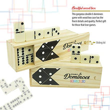 Load image into Gallery viewer, Dominos Set Game. Premium Classic 28 Pieces Double Six Domino. Durable Wooden Box. Kids, Boys, Girls, Party Favors and Anytime Use. Duoble 6 Dominoes. Mexican (Wooden Jumbo)
