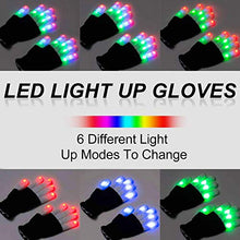 Load image into Gallery viewer, 4 Pairs Led Gloves for Kids Teens Light Up Rave Gloves LED Halloween Party Supplies 6 Modes Led Glow Glove for Boys Girls Clubbing School Birthday Party Light Up Halloween Toys Gift
