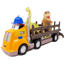 Load image into Gallery viewer, Boley 3 Piece Dino Transporter Set - Dinosaur Lovers Set for Kids, Children, Toddlers - Animated Truck with Realistic Motor Sounds, Detachable Truck Bed
