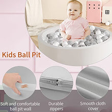 Load image into Gallery viewer, Officefly Soft Foam Ball Pit Round Ball Pool for Baby Kids Children Toddler Playpen NOT Included Balls Light Gray

