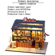 Load image into Gallery viewer, XLZSP DIY LED Lights Miniature Dollhouse Kit Street Shop Doll House Model Wooden Furniture for Valentine&#39;s Day Creative Gifts (Sushi)
