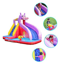 Load image into Gallery viewer, Doctor Dolphin Inflatable Bounce House Waterslide with Blower,Inflatable Water Slide for Kids,Long Waterslide Castle Water Park,Indoor Outdoor Blow Up Water Park for Backyard
