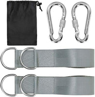 Borndo Swing Hanging Hammock Straps Kit Holds 990Lbs, 4.9ft Long with Two Zinc Alloy Carabiners, Tree Swing & Hammocks, Perfect for Swings,Carry Pouch Easy Fast Installation