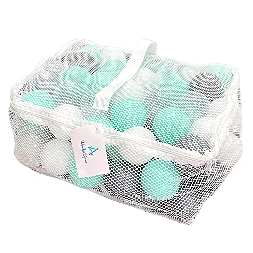 Wonder Space Soft Pit Balls, Chemical-Free Crush Proof Plastic Ocean Ball, BPA Free with No Smell, Safe for Toddler Ball Pit/ Kiddie Pool/ Indoor Baby Playpen, Pack of 100 (Mixed - Lake)