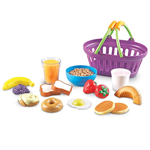 Learning Resources New Sprouts Breakfast Foods Basket, Pretend Play, 16 Pieces, Ages 18 mos+