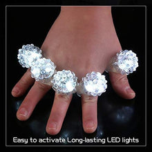 Load image into Gallery viewer, C&amp;H Solutions Shining White Clear LED Flashing Jelly Bumpy Finger Rings (72 Ct)
