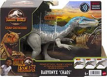 Load image into Gallery viewer, Jurassic World Roar Attack Baryonyx Chaos Camp Cretaceous Dinosaur Figure with Movable Joints, Realistic Sculpting, Strike Feature &amp; Sounds, Carnivore, Kids Gift 4 Years &amp; Up
