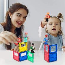 Load image into Gallery viewer, Playmags Original Magnet Building Tiles - Clear Magnetic 3D Building Blocks, Creative Imagination, Inspirational, Pretend Play and Educational Conventional (15 Figures)

