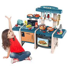 Load image into Gallery viewer, UNIH Kids Kitchen Set Pretend Play Kids, Play Kitchen Playset Toy with Realistic Lights &amp; Sounds,Play Oven &amp; Sink,Other Kitchen Accessories Toys for 3 Year Old Girls and Boys (Blue)
