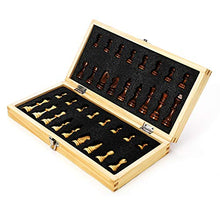 Load image into Gallery viewer, HIJIN Magnetic Chess Set, Magnetic Wooden Chess Folding Board Chess Pieces Set with 2 Extra Queens and Storage Slots, for Kids Party Family Activities,2424
