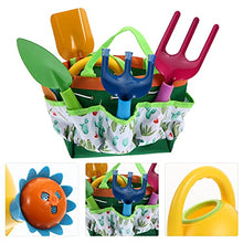 Load image into Gallery viewer, Happyyami Kids Gardening Tool Shovel Rake Fork Trowel Watering Can and Tote Bag Gardening Tools Set for Kids Outdoor Toys Gift
