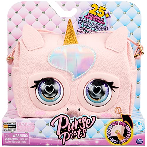 Purse Pets, Glamicorn Unicorn Interactive Purse Pet with Over 25 Sounds and Reactions, Kids Toys for Girls Ages 5 and up, Holiday Toy List 2021