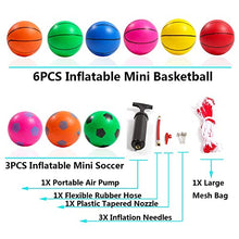 Load image into Gallery viewer, EDRLAITY 5.8 Inches Mini Basketball Toy for Kids Hoops, 6 PCS Small Basketballs and 3 PCS Soccer Balls for Toddlers, Indoor Outdoor Pool Ball with Air Pump and Large Storage Bag
