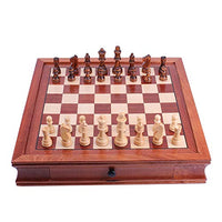 RRH Chess Set for Adults Wooden Magnetic Chess Game Set with Storage Drawers. Portable and Travel Classic Board Strategy Game (Size : 42428cm)