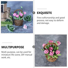 Load image into Gallery viewer, EXCEART Dollhouse Basket 1: 12 Scale Dollhouse Miniature Flower Basket Decor Fairy Garden Doll Plant Toy Accessories Decoration Micro Landscape Accessories
