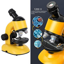 Load image into Gallery viewer, Eujgoov Microscope,40X-1200X Microscope with 360 Rotation Head Educational for Student Beginners(Yellow)
