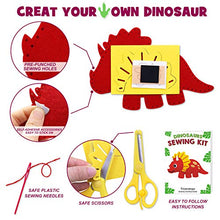 Load image into Gallery viewer, CiyvoLyeen Dinosaur Sewing Kit Dinosaur Felt Animal DIY Crafts for Girls and Boys Educational Sewing for Kids Art Craft Kits for Beginners
