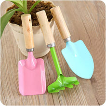 Load image into Gallery viewer, DOITOOL 3Pcs Kids Gardening Tools with Sturdy Wooden Handle, Kids Gardening Tool Set, Mini Metal Gardening Tools Trowel Shovel Rake Set for Kids
