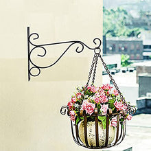 Load image into Gallery viewer, Academyus Hanging Plant Bracket Exquisite Garden Decoration Portable European-Style Flower Pot Flower Stand Balcony Black 2025cm

