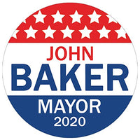 Personalized Red, White and Blue Political Campaign Vote for Stickers - Customize 1000 Round Circles