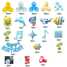 Load image into Gallery viewer, Ocean Theme Birthday Party Decorations - Baby Shark Birthday Decorations Under the Sea Birthday Party Decorations Baby Shark Balloons Backdrop Fish Balloons for Baby Shower
