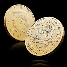 Load image into Gallery viewer, Trump Coin; 2019 Donald Trump Large 24kt Gold Plated United States Eagle Commemorative Collectible Coin of Original Design

