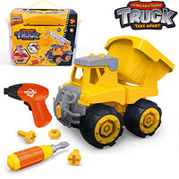 Take Apart Toys with Electric Drill | Toddler DIY Assembly Construction Truck | Building Toys Gifts for Boys & Girls Age 3yr-6yr | Kids Stem Building Toy Age 4,5 (Dump Truck)