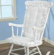 Load image into Gallery viewer, Baby Doll Bedding Carnation Eyelet Adult Rocking Chair Cushion Pad Set, White
