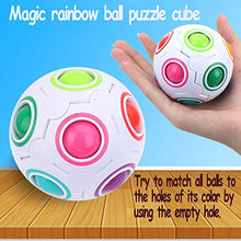 Load image into Gallery viewer, TANCH Magic Rainbow Ball Puzzle Cube Fidget Stress Relief Ball Brain Teasers Games Toys for Kids Adults (12 Holes)
