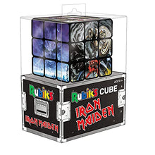 Load image into Gallery viewer, Iron Maiden Rubik&#39;s Cube | Collectible Puzzle Cube Featuring Eddie on Album Cover Art - Number O The Beast, Powerslave, Somewhere in Time | Officially Licensed 3x3x3 Rubiks Cube
