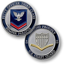 Load image into Gallery viewer, Coast Guard Petty Officer Third Class Challenge Coin
