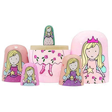 Load image into Gallery viewer, Hycles 5 Pcs Cute Angel Princess Handmade Nesting Dolls Russian Matryoshka Dolls Wishing Dolls for Kids Girls Toddlers Birthday Toy Home Decoration Lovely Pink
