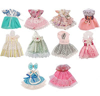 10 Set Mini Doll Clothes for 5-6 inch Princess Girl Dolls Dresses Accessories for Kids Birthday Gifts