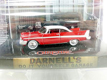 Load image into Gallery viewer, Johnny Lightning Christine 1958 Plymouth Fury Diorama (Includes Darnell&#39;s Garage Interior) 1:64 Scale Die-Cast Model Car
