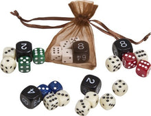 Load image into Gallery viewer, Christianos Mother of Pearl Type Dice Set from Greece Emerald/Ivory 15/32&quot;
