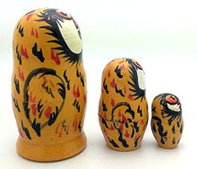 Load image into Gallery viewer, Owl Nesting Doll Russian Hand Carved Hand Painted 3 Piece Matryoshka Set

