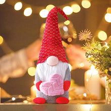 Load image into Gallery viewer, Ussuma Handmade Gnomes Decoration Valentine&#39;s Day Desktop Decoration Valentine&#39;s Gifts Faceless Gnome Figurines Home Decor Standing Post Dolls Decoration Holiday Presents (S)
